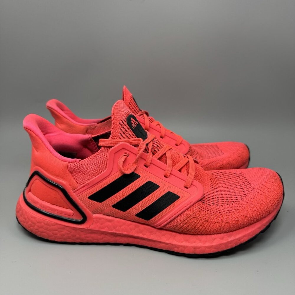 Men's Size 10.5 Adidas UltraBoost 20 Solar Red Performance Running Shoes FW8728